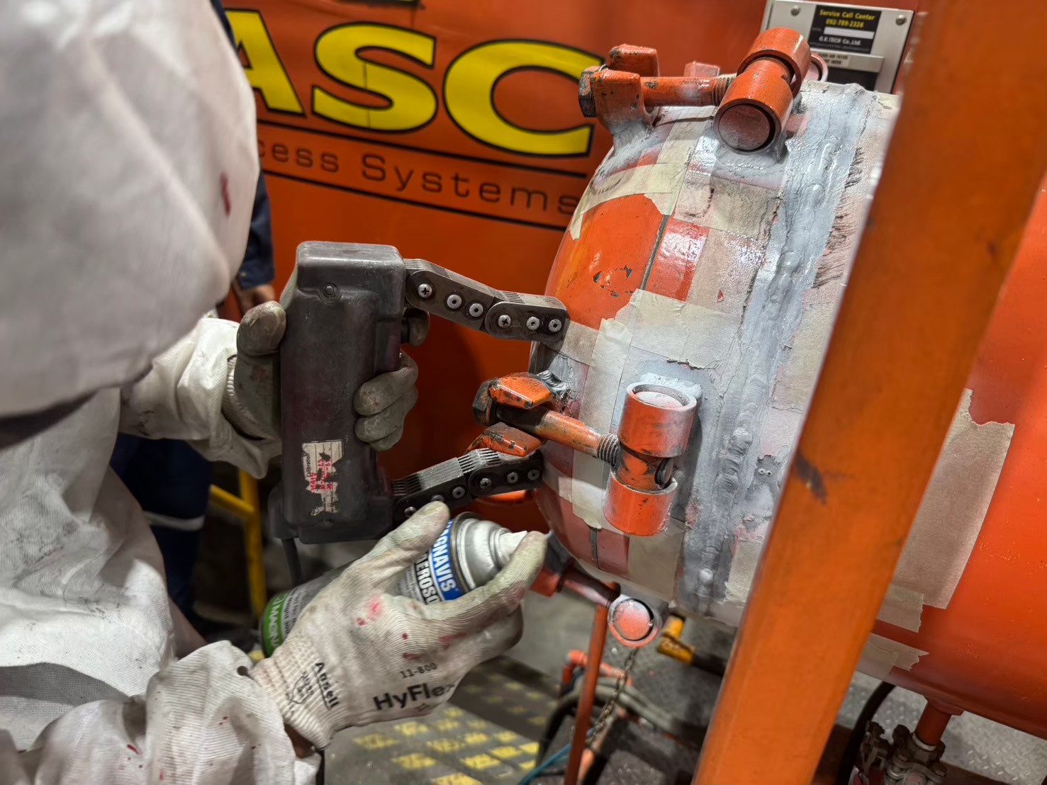 งานตรวจสอบรอยเชื่อมชนิดไม่ทำลายด้วยวิธี MT (Magnetic Particle Testing) 2